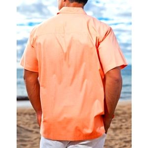 Caribbean Orange Silk Shirt